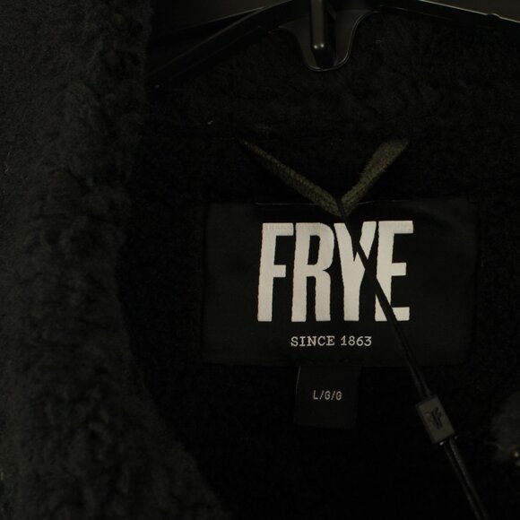 NEW Frye Women Water Resistant Faux Leather Shearling Aviator Jacket Coat -Large - Picture 13 of 16